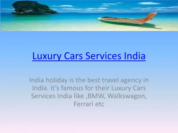 luxury car services india