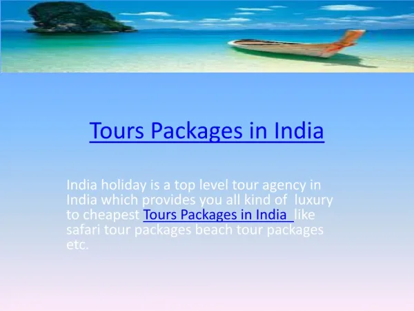 tour packages in india