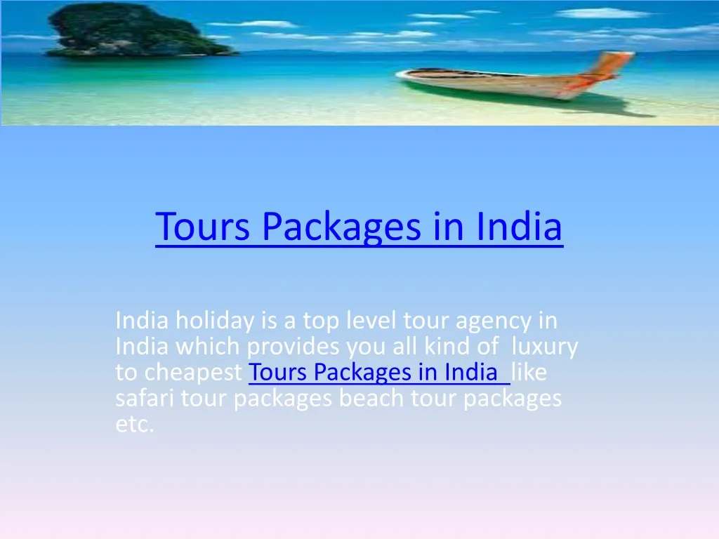 tours packages in india