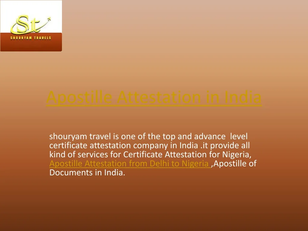 apostille attestation in india