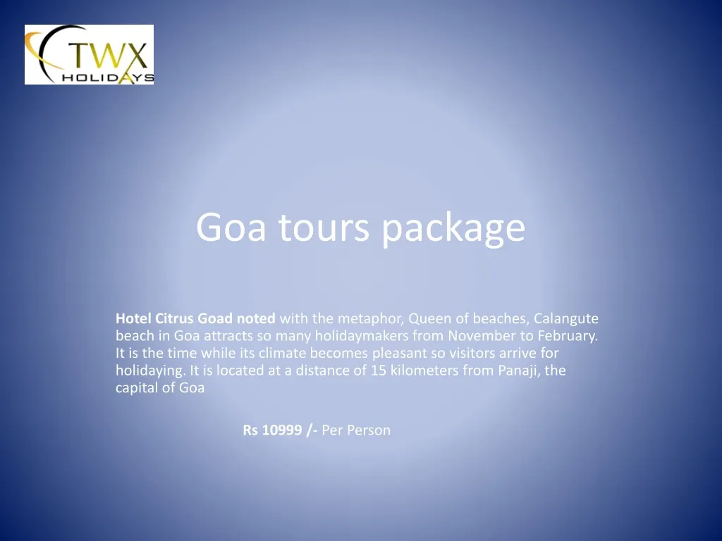 goa tours package