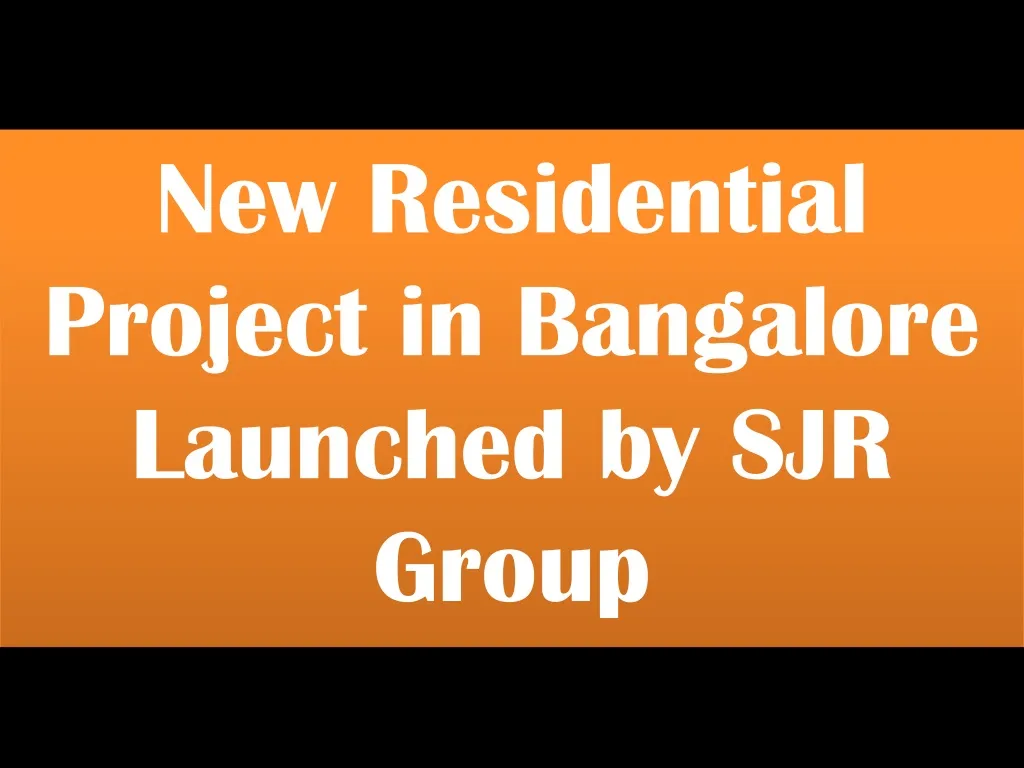 new residential project in bangalore launched