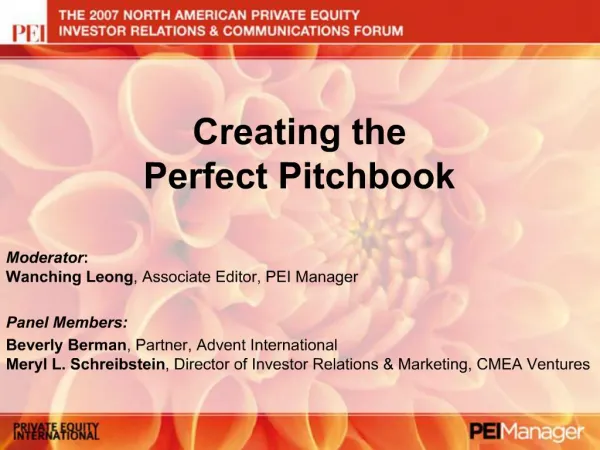 Creating the Perfect Pitchbook
