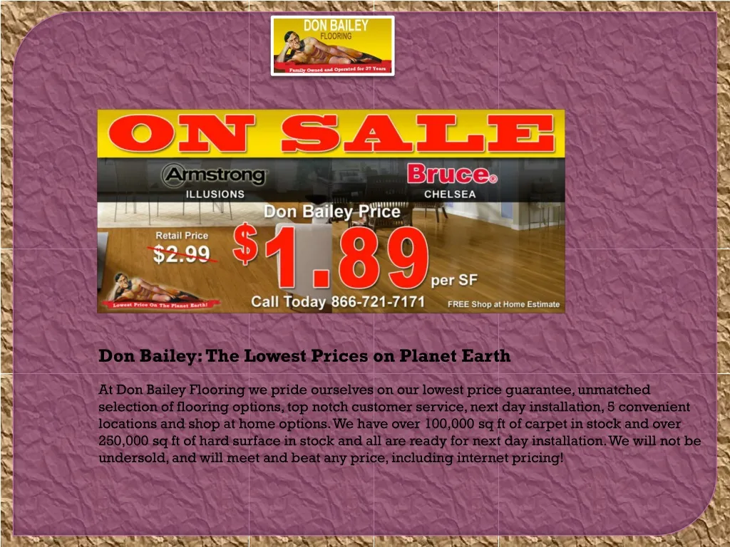don bailey the lowest prices on planet earth