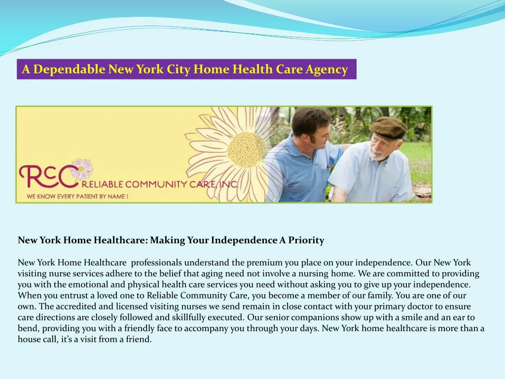 a dependable new york city home health care agency