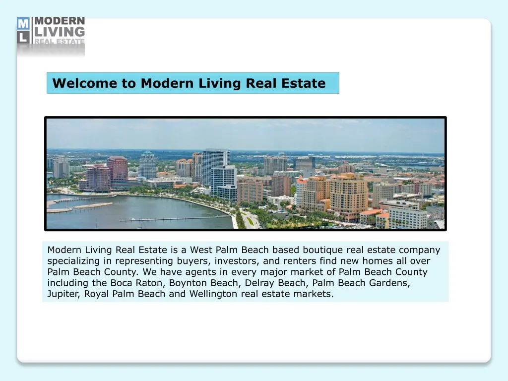 welcome to modern living real estate