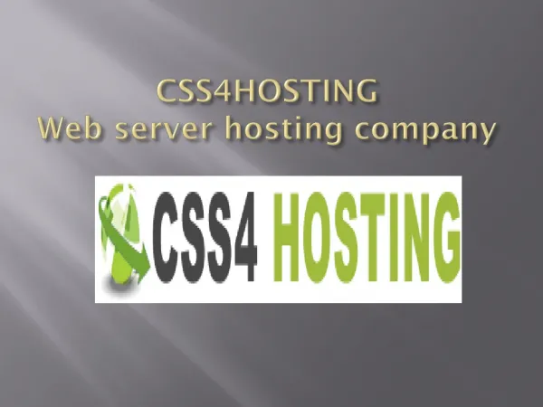 CSS4hosting provides the server hosting services in USA