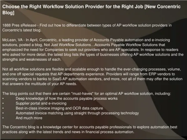 Choose the Right Workflow Solution Provider for the Right