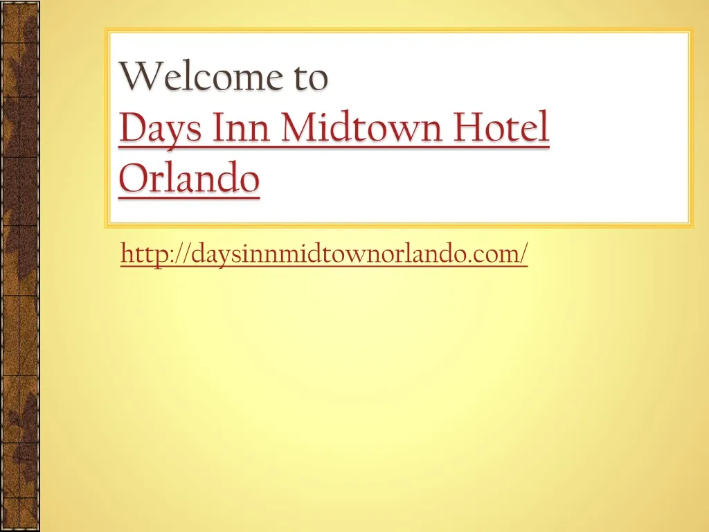 welcome to days inn midtown hotel orlando