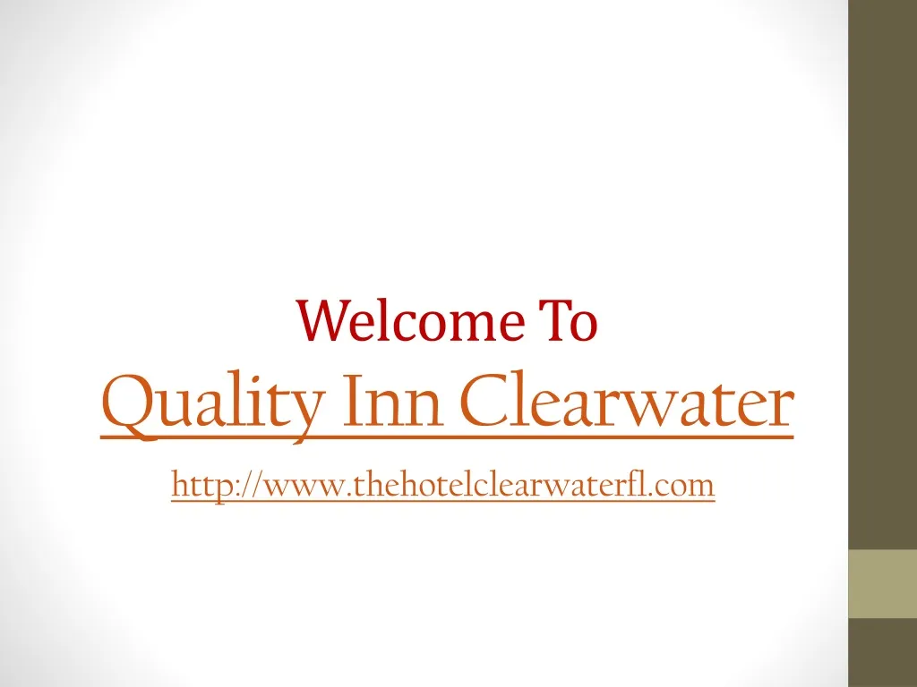 welcome to quality inn clearwater