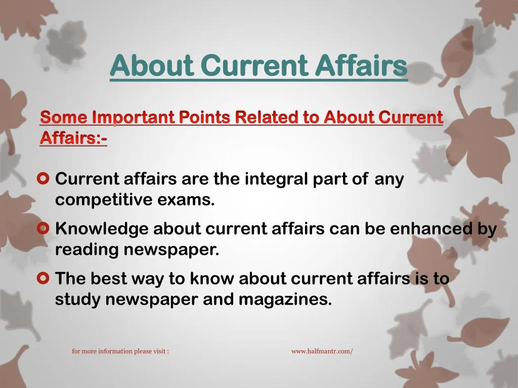 topics for presentation current affairs