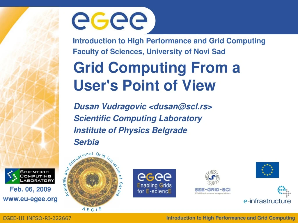 grid computing from a user s point of view