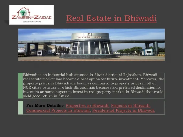 Real Estate in Bhiwadi