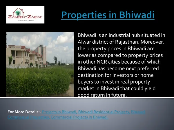 Properties in Bhiwadi
