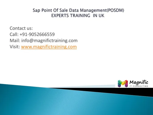 Sap Point Of Sale Data Managemen experts training in uk