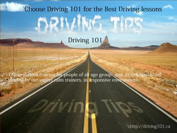 Choose Driving 101 for the Best Driving Lessons