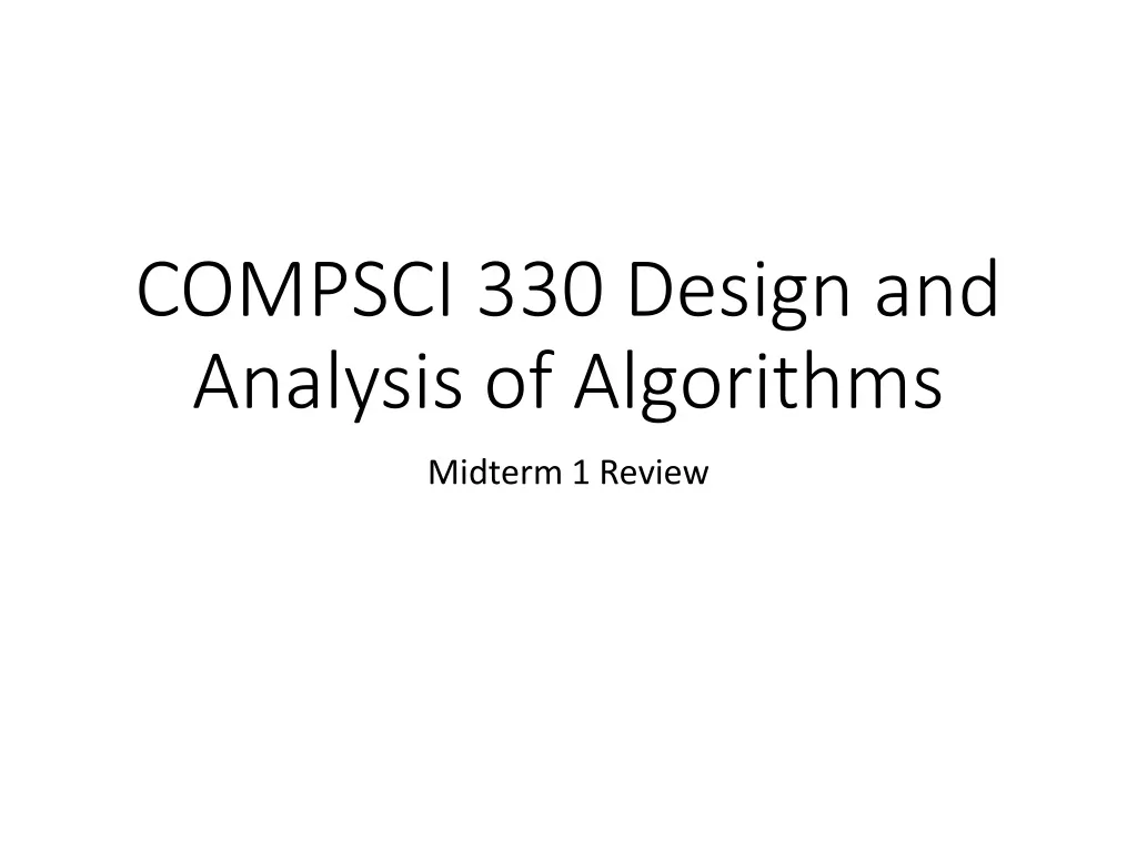 compsci 330 design and analysis of algorithms