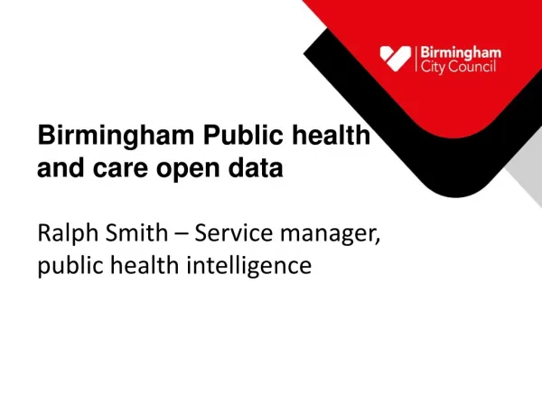 Birmingham Public health and care open data