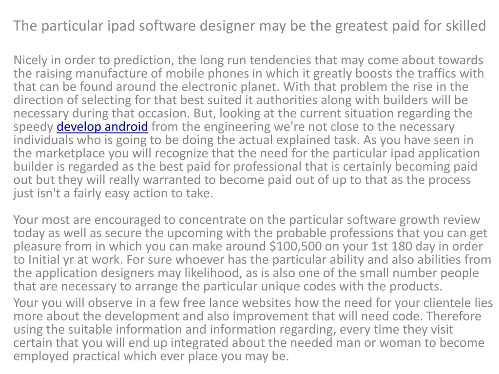 the particular ipad software designer