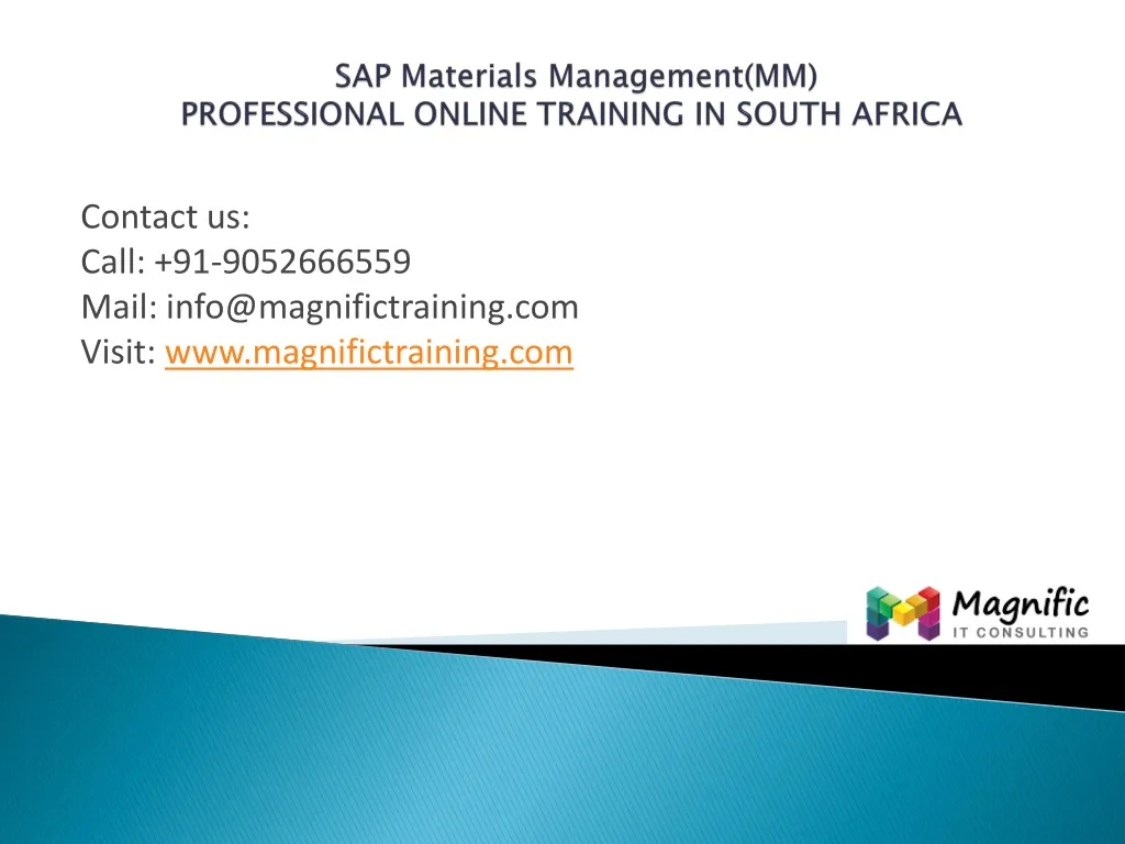 sap materials management mm professional online training in south africa