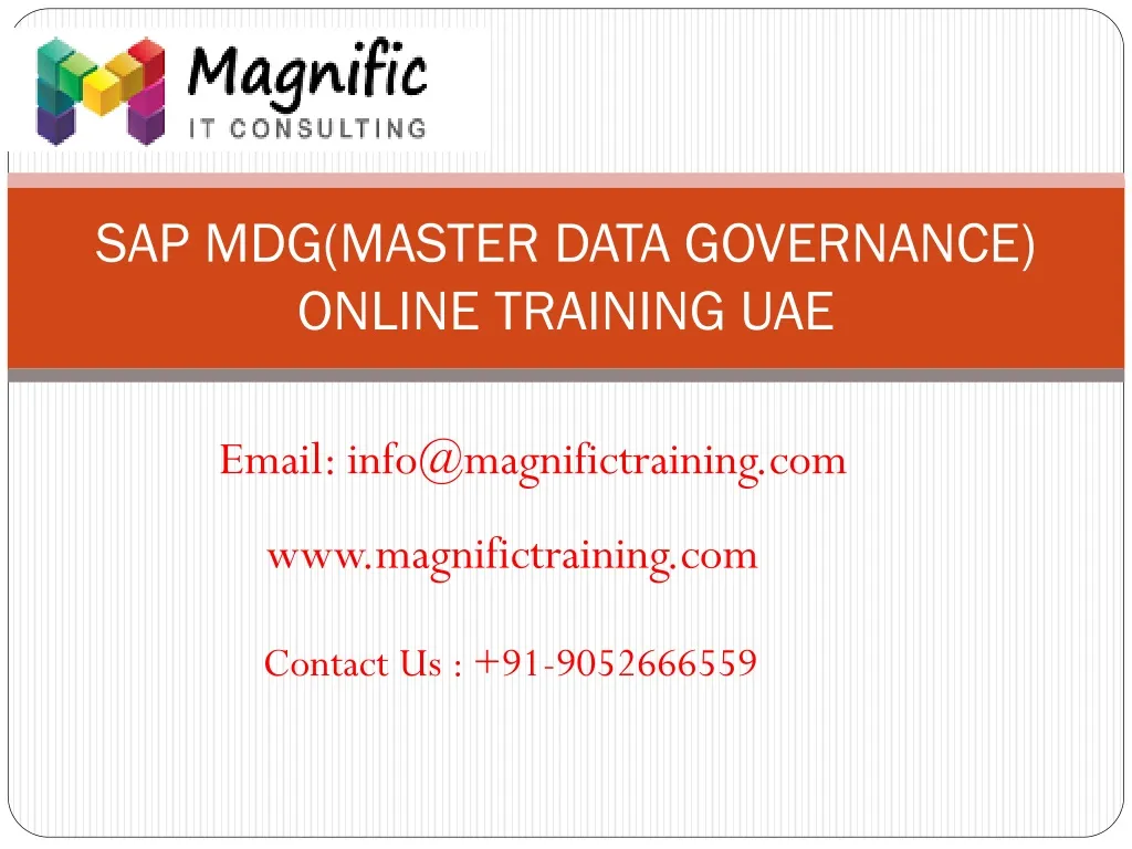 sap mdg master data governance online training uae