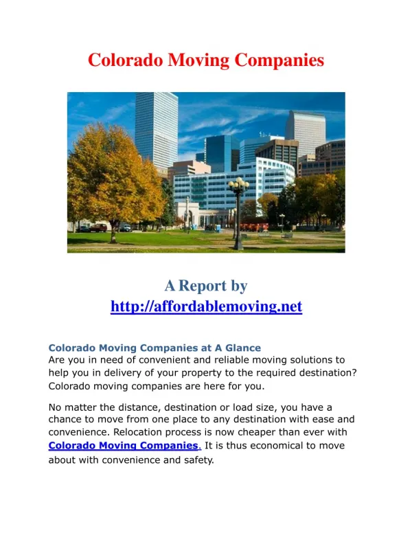 Colorado moving companies