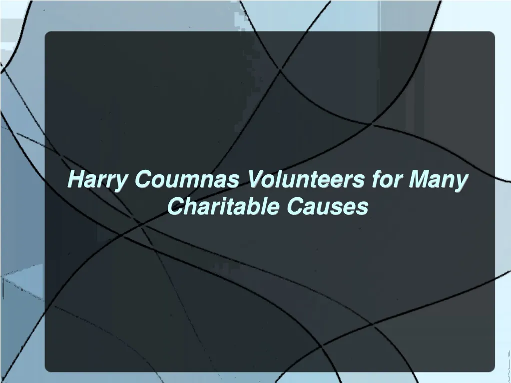 harry coumnas volunteers for many charitable