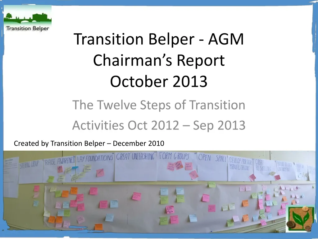 transition belper agm chairman s report october 2013