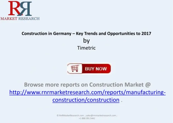 Construction in Germany Key Trends and Opportunities to 20