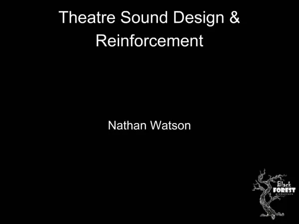 Theatre Sound Design Reinforcement