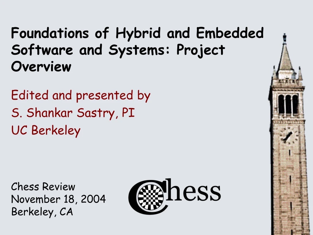 foundations of hybrid and embedded software and systems project overview