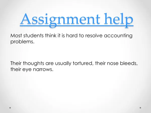Assignment help solutions
