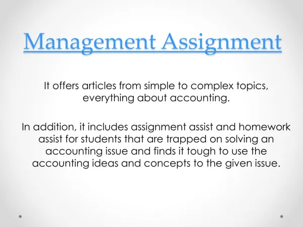 Online Management Assignment,