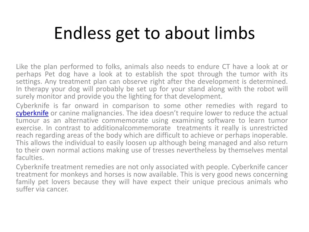 endless get to about limbs