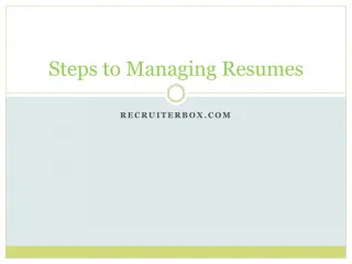 Steps to Managing Resumes