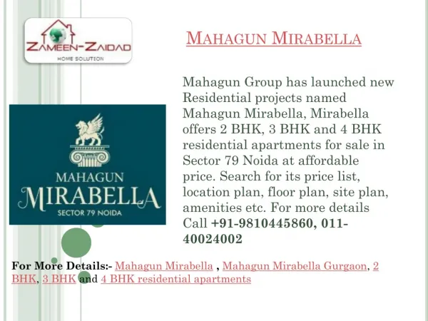 Mahagun mirabella sector 79 noida