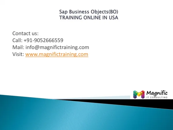 Sap Business Objects(BO)training online in usa