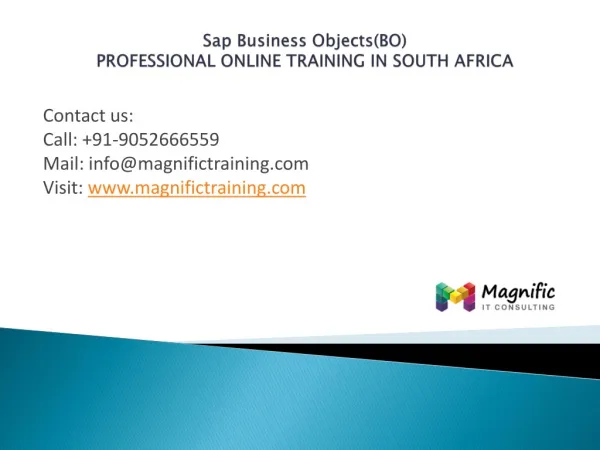 Sap Business Objects(BO)professional training in southafrica