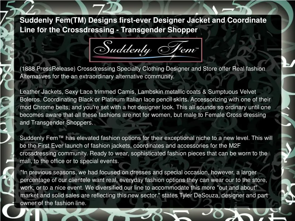 suddenly fem tm designs first ever designer