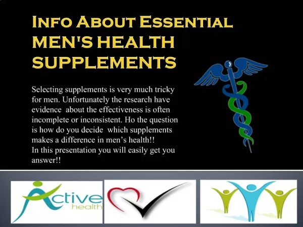 Info About Essential MEN'S HEALTH SUPPLEMENTS