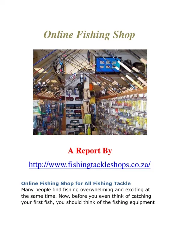 Online Fishing Shop