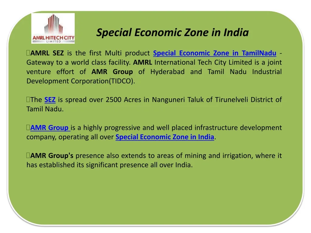 special economic zone in india