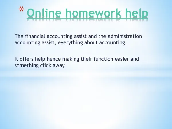 Online homework help