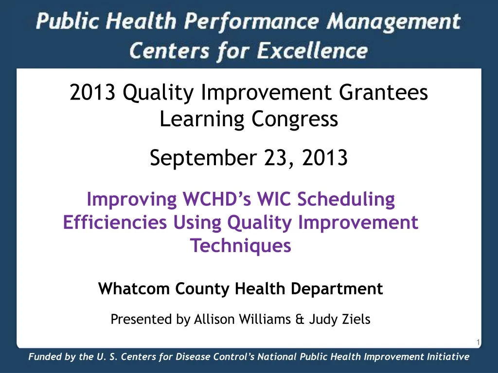 improving wchd s wic scheduling efficiencies using quality improvement techniques