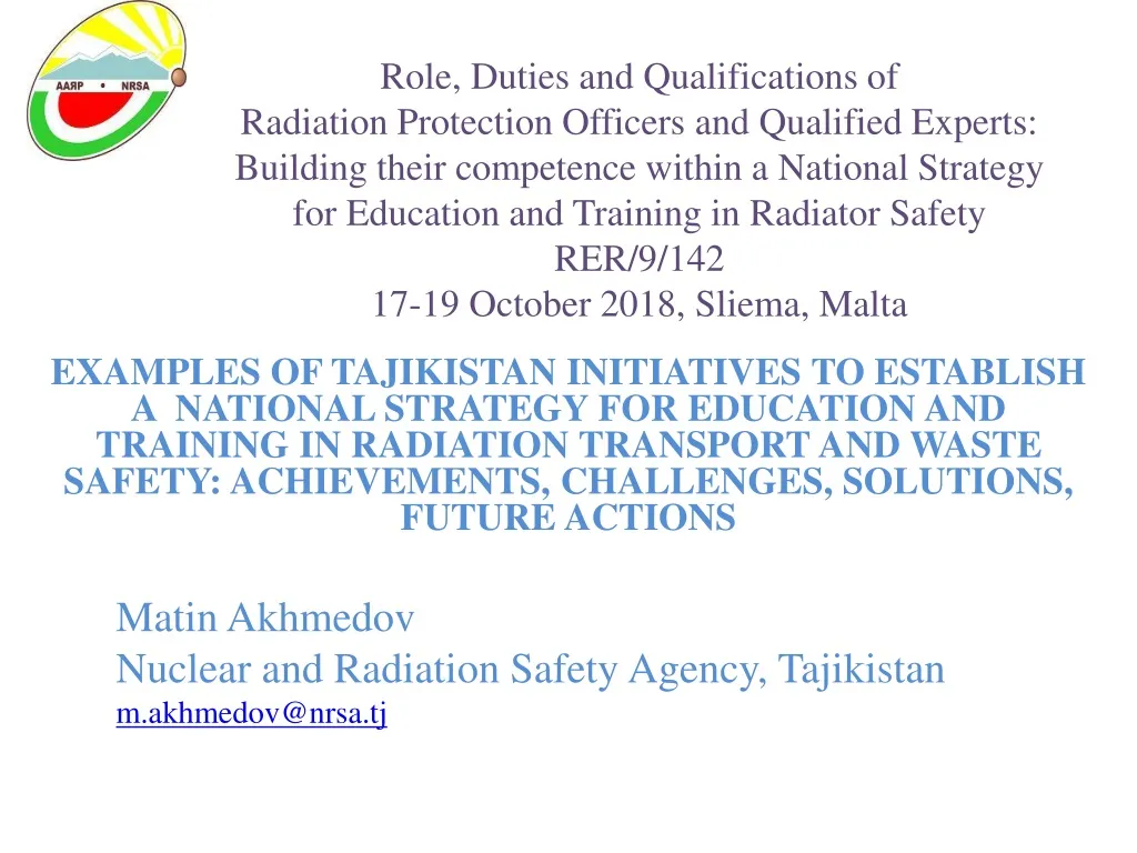 role duties and qualifications of radiation