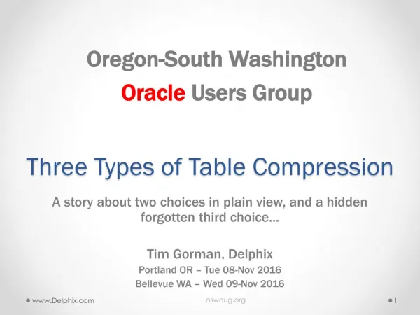 Three Types of Table Compression