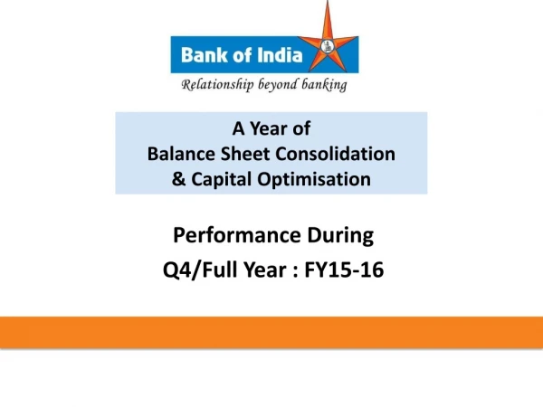 Performance During Q4/Full Year : FY15-16