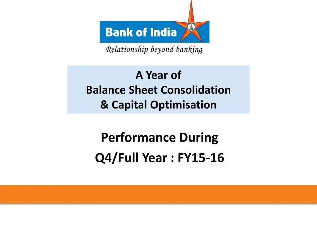 a year of balance sheet consolidation capital