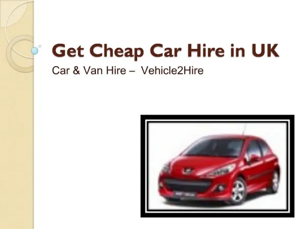 Get Cheap Car Hire in UK