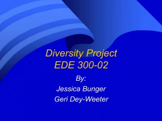 Diversity Project EDE 300-02